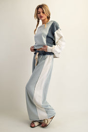 Jensen Color-Block Drawstring Wide Leg Lounge Pants