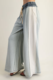 Jensen Color-Block Drawstring Wide Leg Lounge Pants
