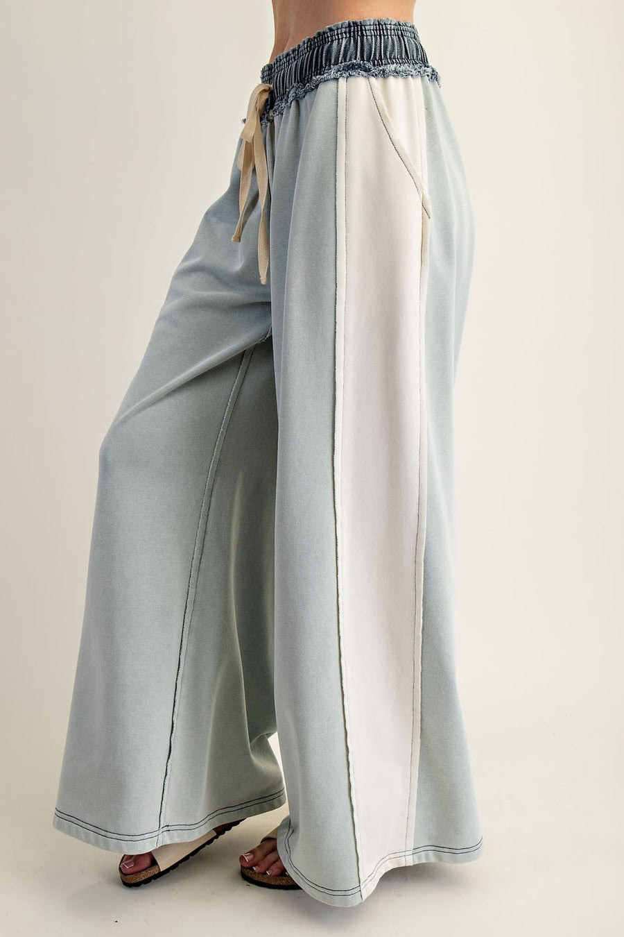 Jensen Color-Block Drawstring Wide Leg Lounge Pants