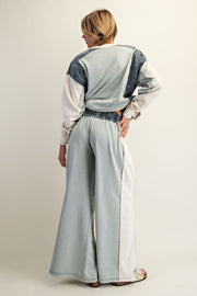 Jensen Color-Block Drawstring Wide Leg Lounge Pants