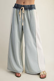 Jensen Color-Block Drawstring Wide Leg Lounge Pants
