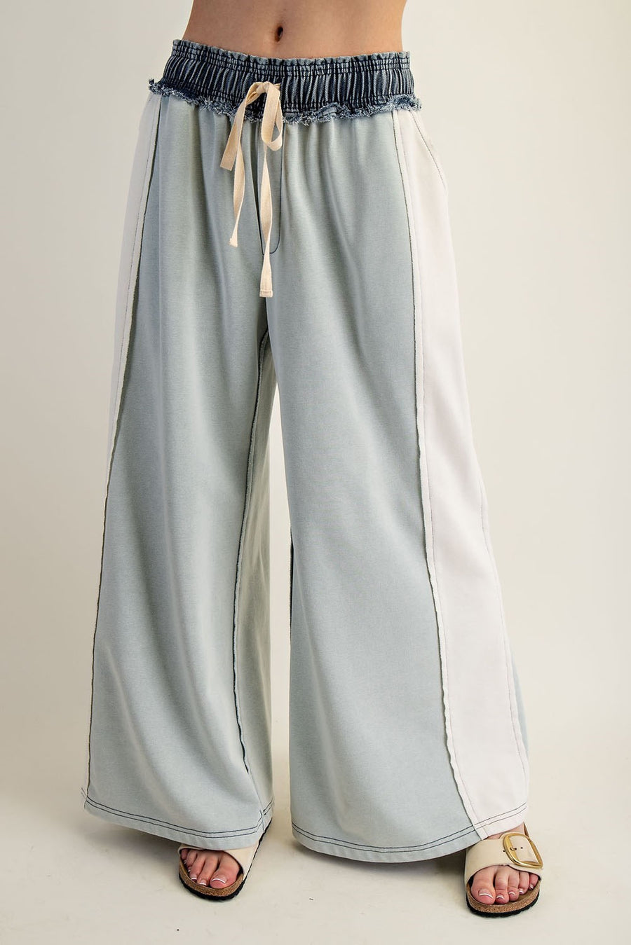 Jensen Color-Block Drawstring Wide Leg Lounge Pants