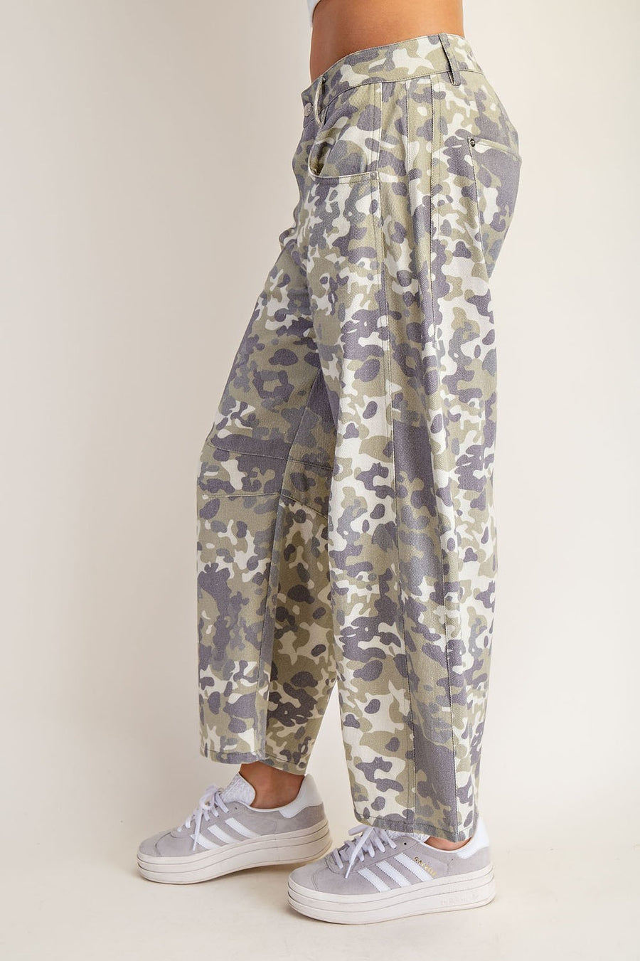 Commander High Rise Soft Washed Barrel Camo Pants