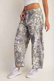 Commander High Rise Soft Washed Barrel Camo Pants