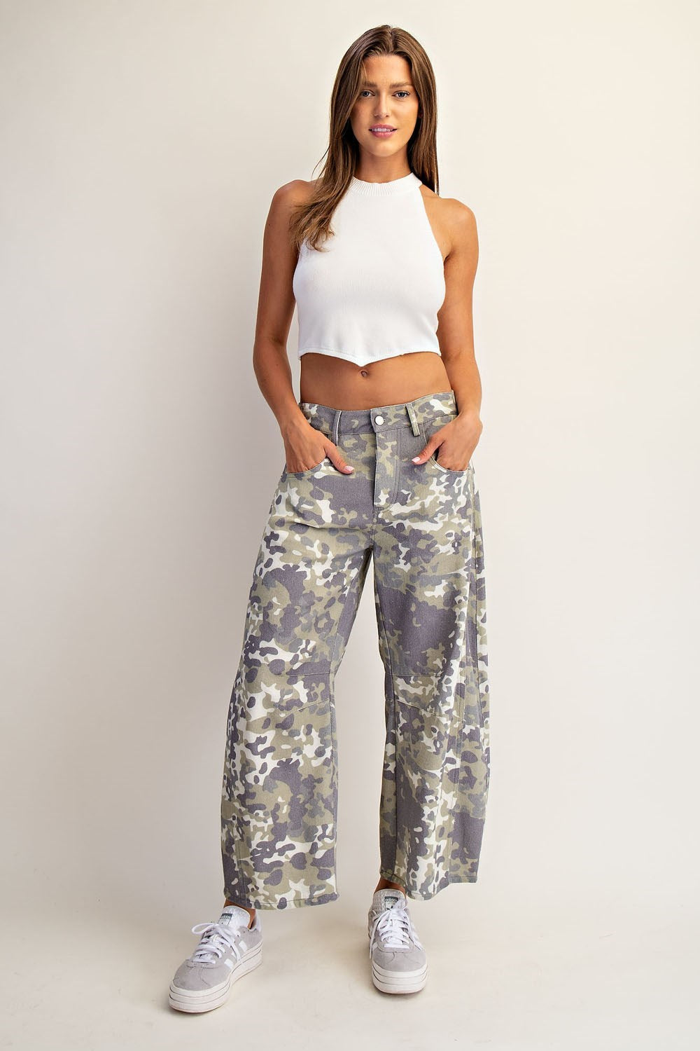 Commander High Rise Soft Washed Barrel Camo Pants