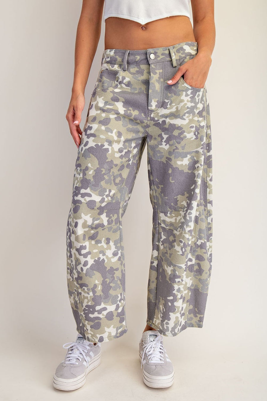 Commander High Rise Soft Washed Barrel Camo Pants