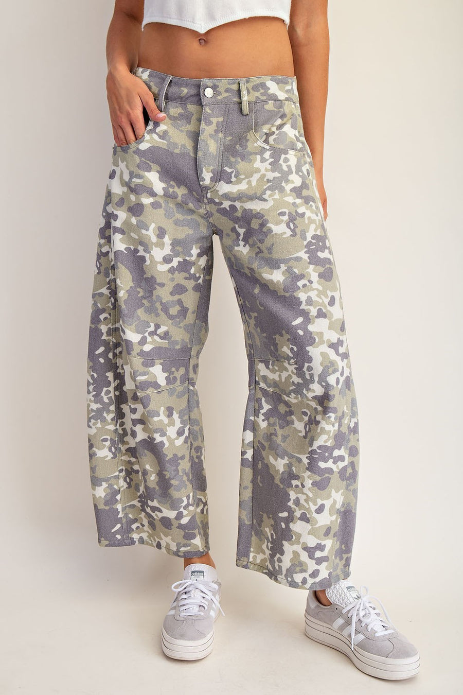 Commander High Rise Soft Washed Barrel Camo Pants