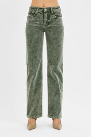 Tribe TC Mid-Rise Mineral Washed Straight Corduroy Pants