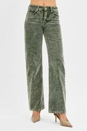 Tribe TC Mid-Rise Mineral Washed Straight Corduroy Pants