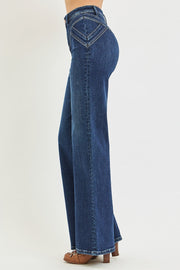 Smoky Mountain High Rise Yoke Detail Wide Leg Jeans