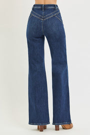 Smoky Mountain High Rise Yoke Detail Wide Leg Jeans