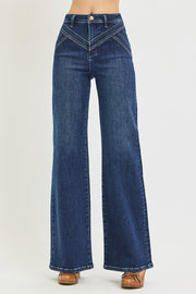 Smoky Mountain High Rise Yoke Detail Wide Leg Jeans