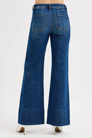 Bronco Tummy Control Mid Rise Front Seam Wide Jeans