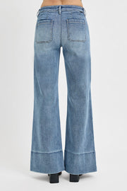 Bronco Tummy Control Mid Rise Front Seam Wide Jeans