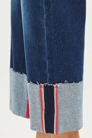 Patriot Tummy Control Mid Rise Ankle Crop Wide Cuffed Jeans
