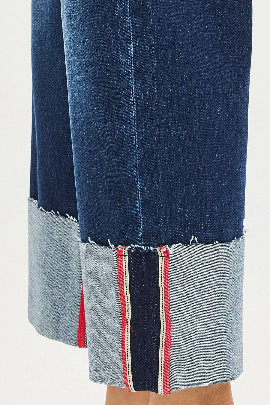 Patriot Tummy Control Mid Rise Ankle Crop Wide Cuffed Jeans