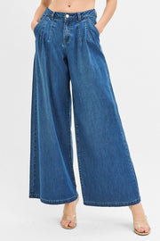 Abba Mid Rise Wide Leg Trouser Denim Pant