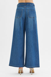 Abba Mid Rise Wide Leg Trouser Denim Pant