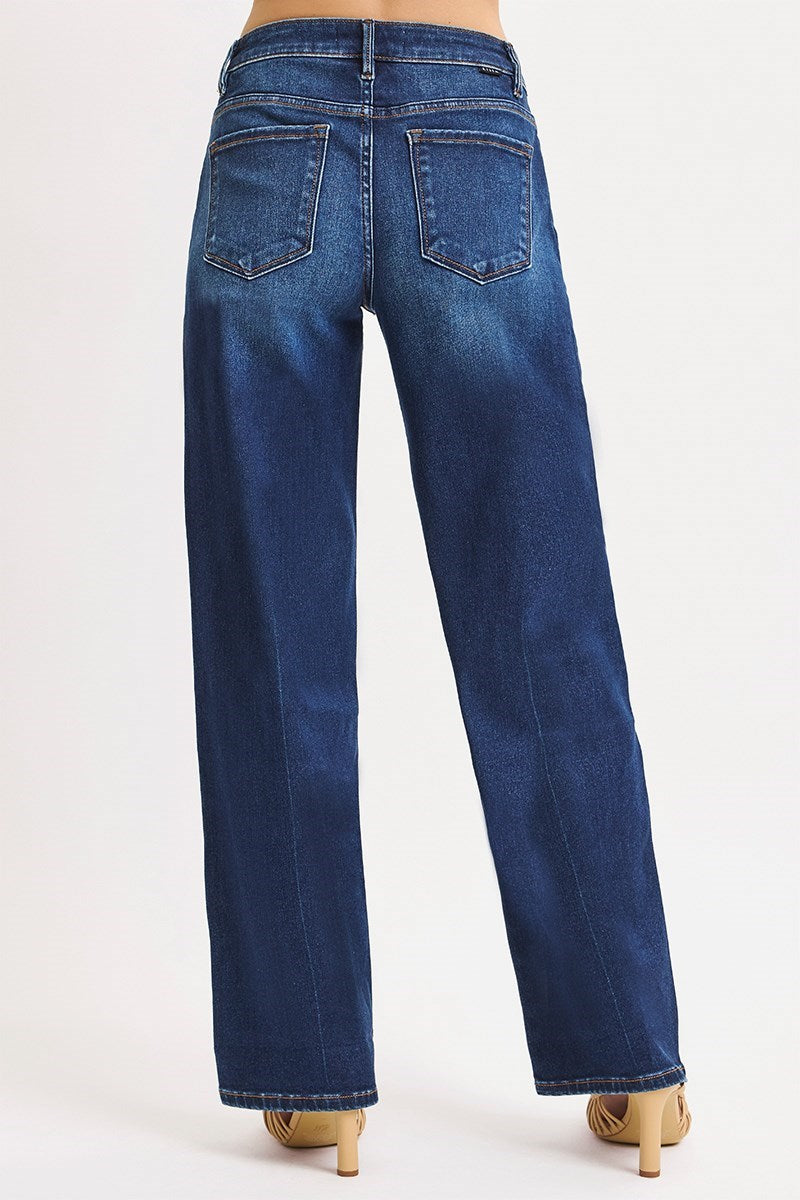 Cattleman Mid Rise Baggy Wide Jeans