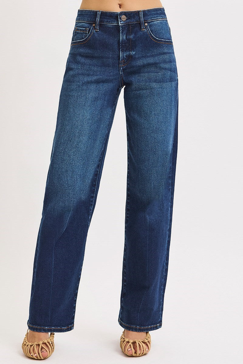 Cattleman Mid Rise Baggy Wide Jeans