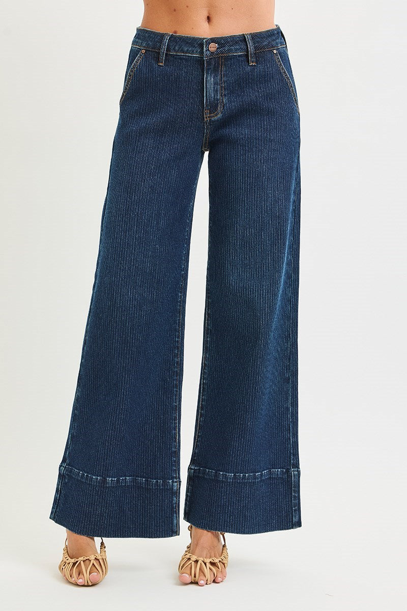 Route 66 Mid Rise Wide Leg Wide Hem Corduroy Pants