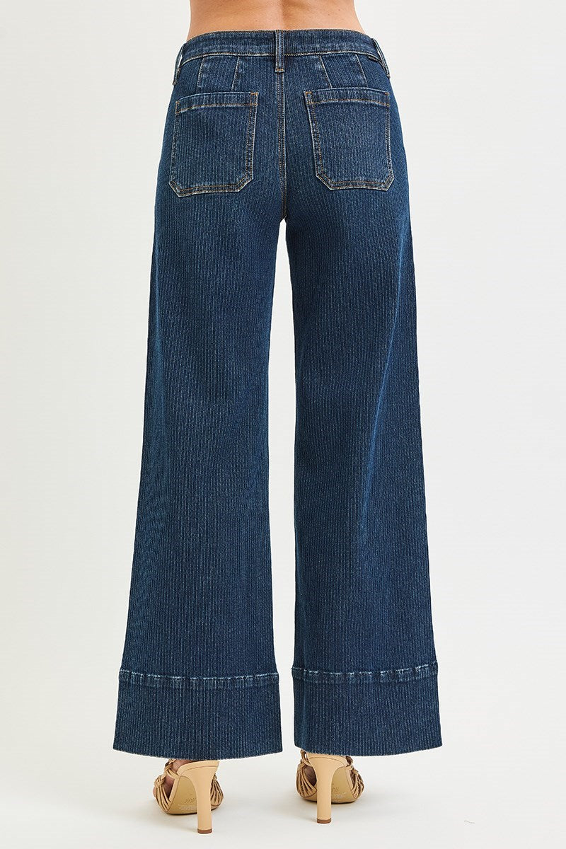 Route 66 Mid Rise Wide Leg Wide Hem Corduroy Pants