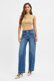 Young Guns Mid Rise Baggy Wide Fit Jeans