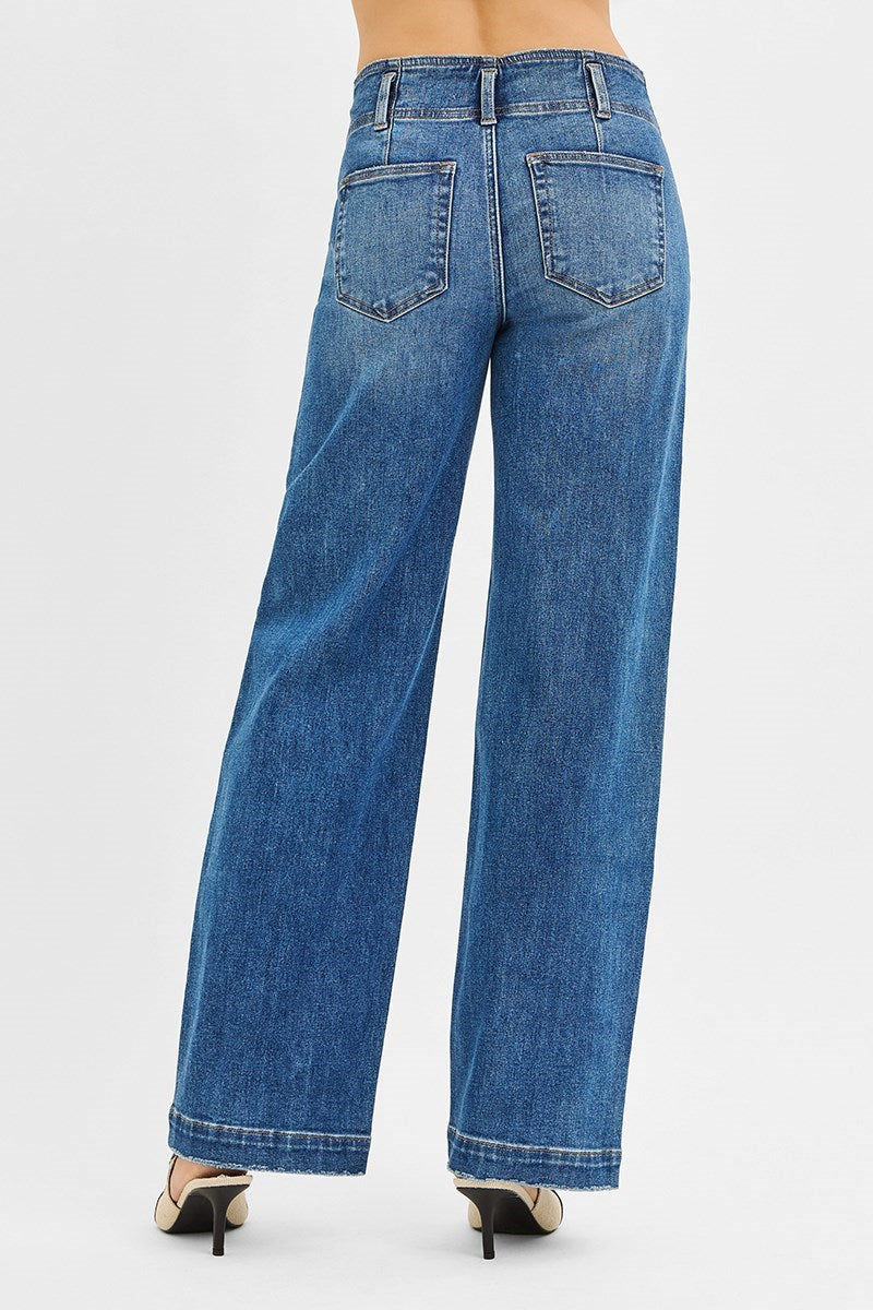 Young Guns Mid Rise Baggy Wide Fit Jeans