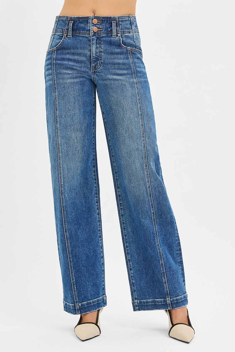 Young Guns Mid Rise Baggy Wide Fit Jeans