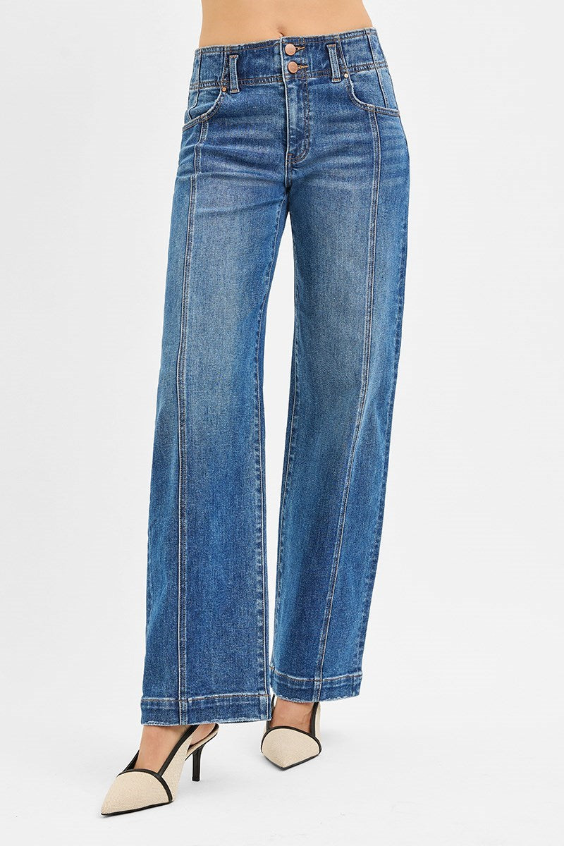 Young Guns Mid Rise Baggy Wide Fit Jeans