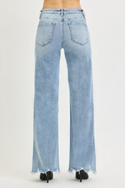 Skid Row High Rise Light Wash Wide Leg Jeans