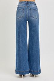 Outlaw TC High Rise Pintuck Ankle Wide Trouser Jeans