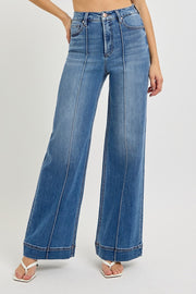 Outlaw TC High Rise Pintuck Ankle Wide Trouser Jeans