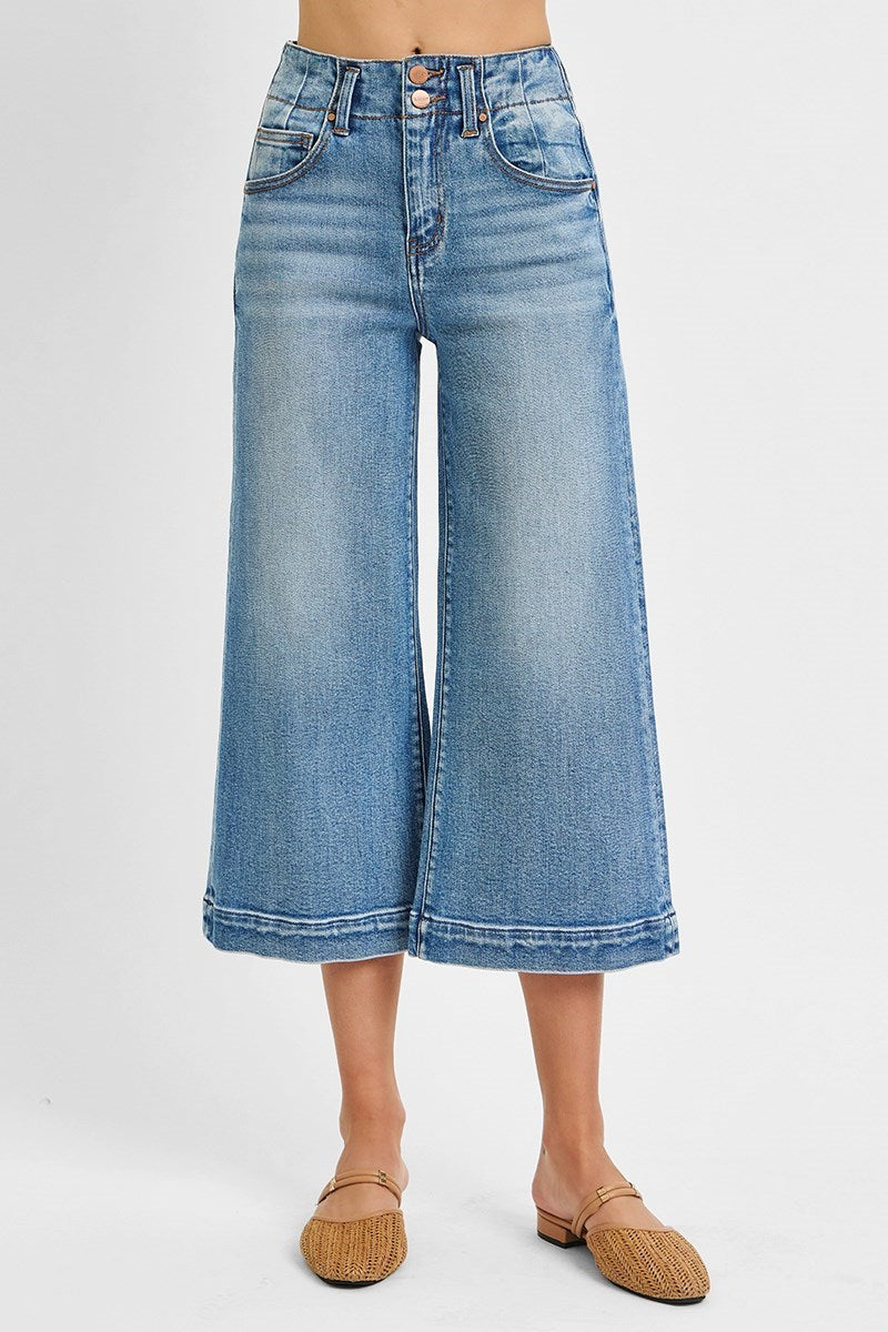 Suspicious Minds High Rise Wide Leg Crop Jeans