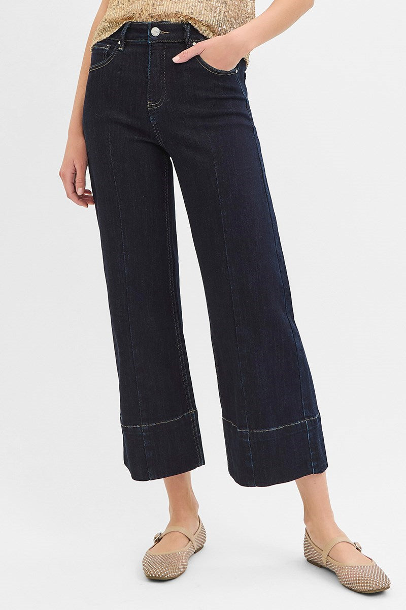 Jailbreak TC High Rise Front Seam Wide Crop Jeans