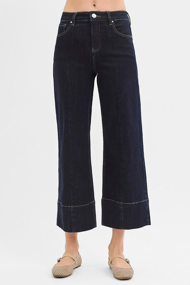 Jailbreak TC High Rise Front Seam Wide Crop Jeans