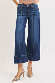Mugshot TC Mid Rise Front Seam Wide Crop Jeans