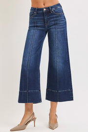 Mugshot TC Mid Rise Front Seam Wide Crop Jeans
