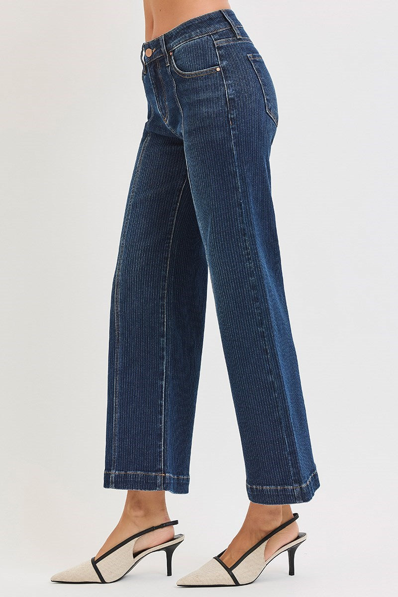 Bourbon Street Mid Rise Crop Wide Leg Jeans