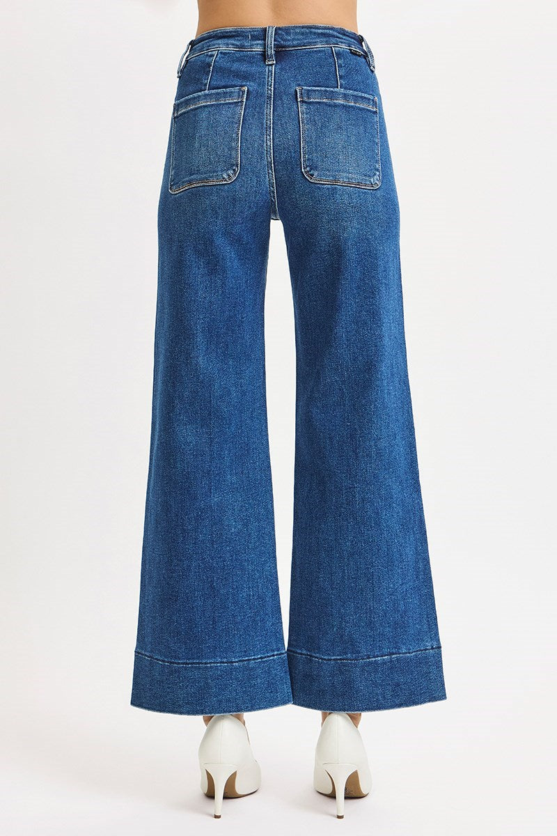 Saga High Rise Ankle Cropped Wide Leg