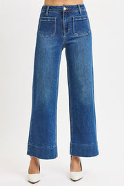 Saga High Rise Ankle Cropped Wide Leg