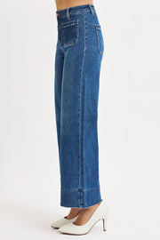 Saga High Rise Ankle Cropped Wide Leg