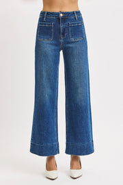 Saga High Rise Ankle Cropped Wide Leg