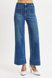 Saga High Rise Ankle Cropped Wide Leg