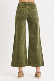Piper High Rise Wide Fit Crop Corduroy Pants