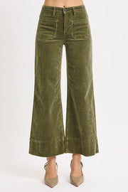 Piper High Rise Wide Fit Crop Corduroy Pants