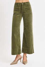 Piper High Rise Wide Fit Crop Corduroy Pants