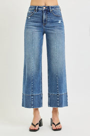 Firestone TC High Rise Front Seamed Ankle Cropped Wide Leg Jeans