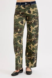 GI Joe Mid Rise Straight Wide Fit Camo Jeans