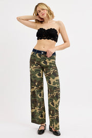GI Joe Mid Rise Straight Wide Fit Camo Jeans